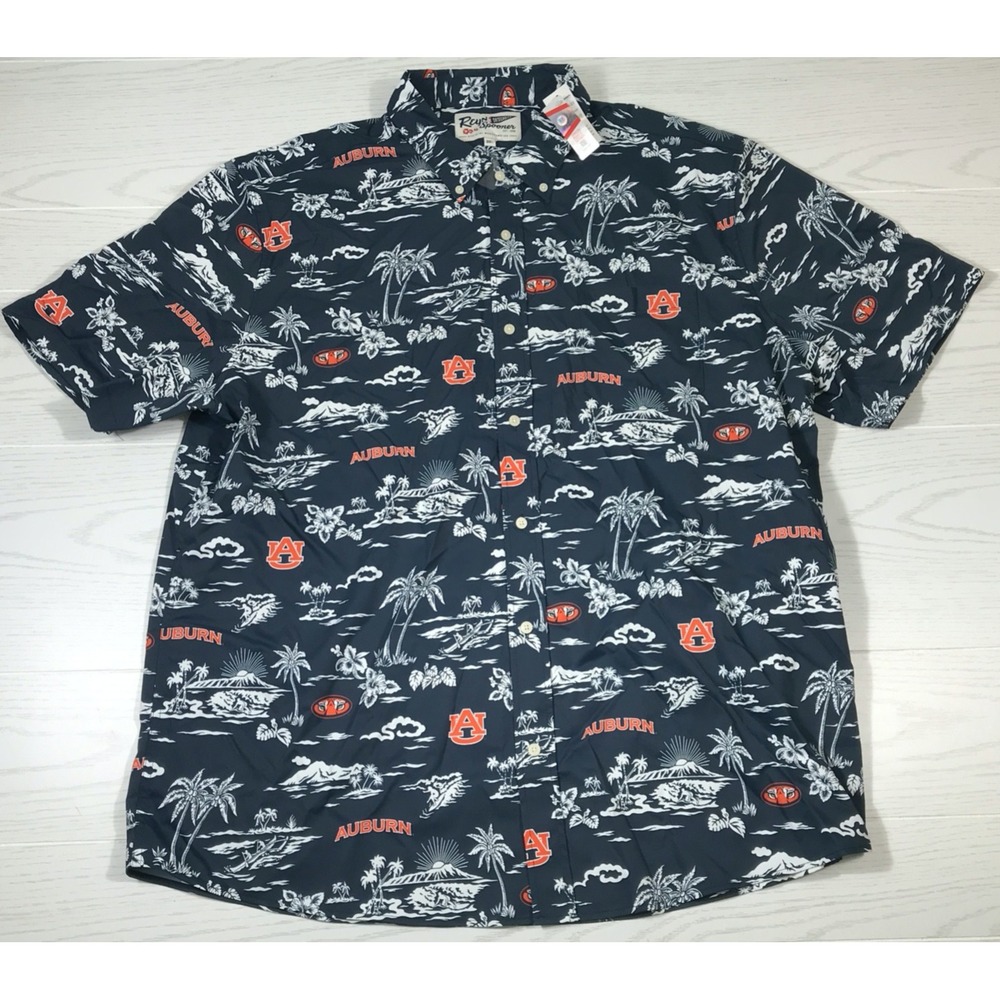 Reyn Spooner Auburn Tigers Hawaiian Shirt Men's 3XL Short Sleeve Button Up New